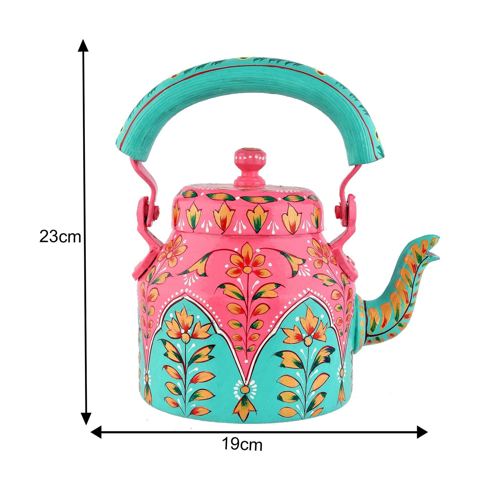 Hand-Painted Aluminium Tea Kettle - 750 ml for kitchen décor Home Décor , Tea Party , Serving - Image 4